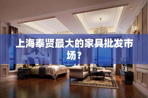 上海奉贤最大的家具批发市场？